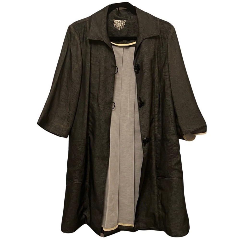 Semi Sheer A-line Overcoat in Grey